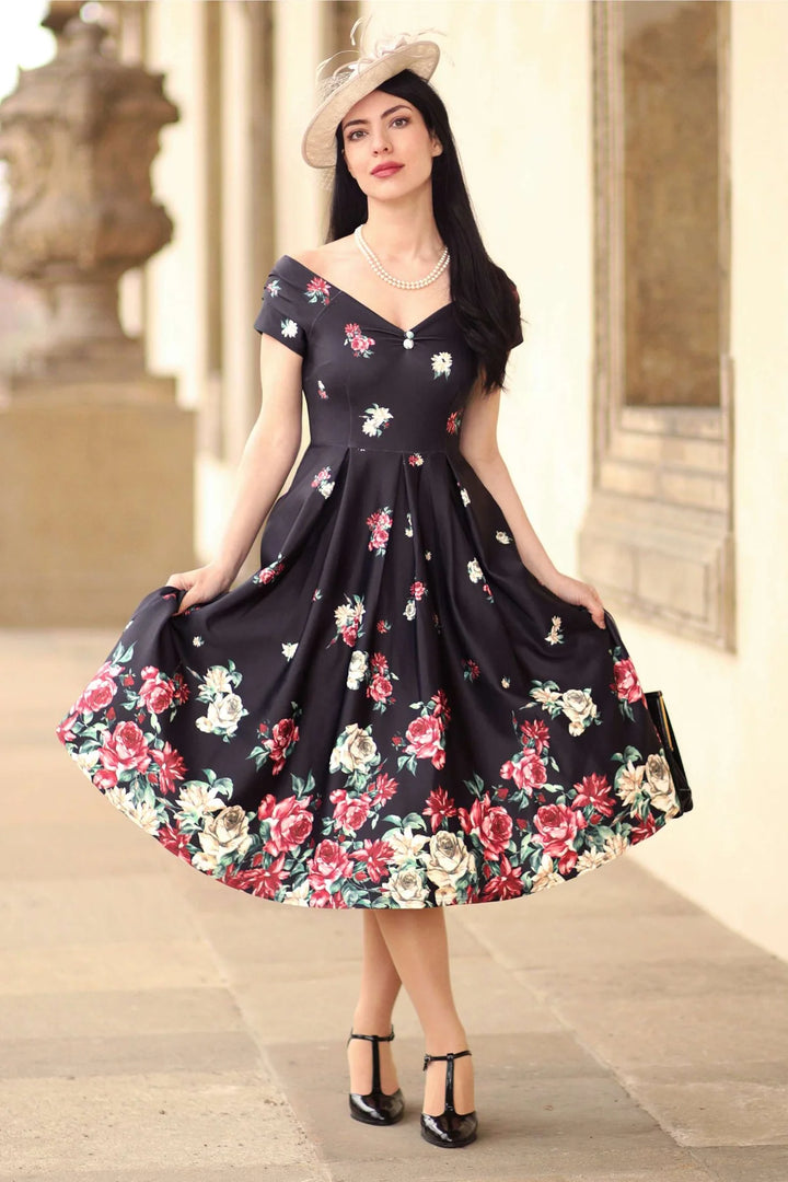 Lily Midnight Rose Elegance Dress- Dolly & Dotty