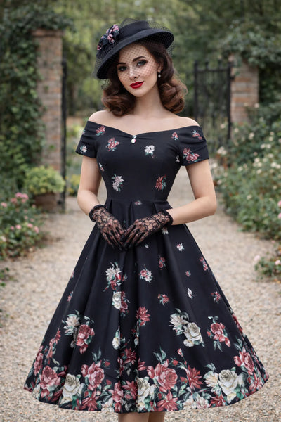 Lily Midnight Rose Elegance Dress- Dolly & Dotty