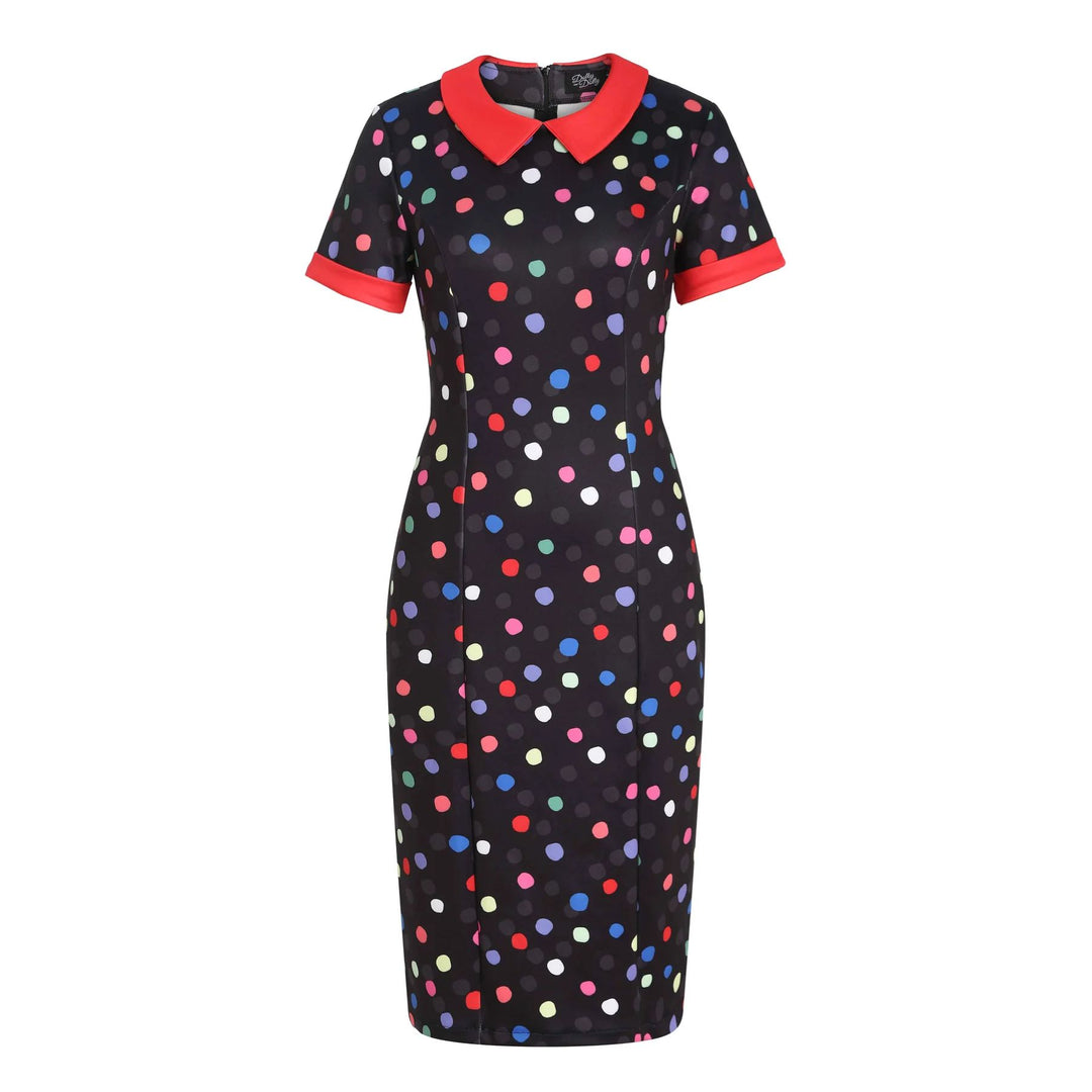 Multicolour Polka Dot 1950s Dress Dolly & Dotty Toni Vintage Australia Atomic Cherry Multicolour Polka Dot 1950s Dress Dolly & Dotty Toni Vintage Australia Atomic Cherry