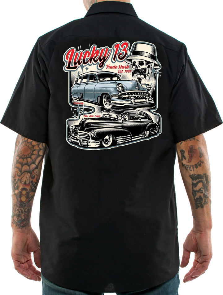 Black Boulevard Hot Rod Work Shirt - Lucky 13 Men's Rockabilly