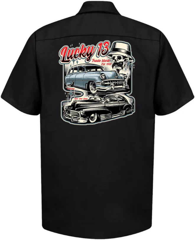 Black Boulevard Hot Rod Work Shirt - Lucky 13 Men's Rockabilly
