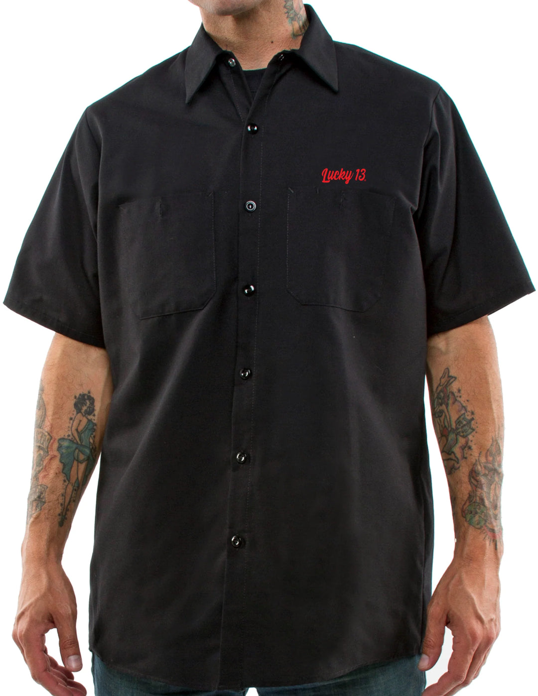 Black Boulevard Hot Rod Work Shirt - Lucky 13 Men's Rockabilly