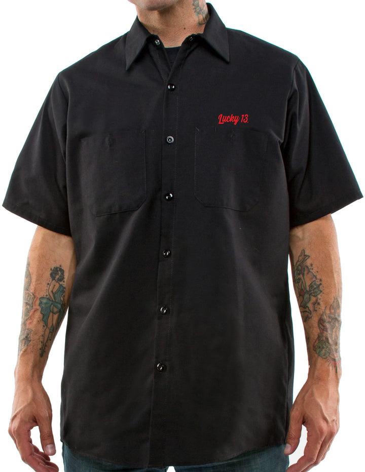 Black Boulevard Hot Rod Work Shirt - Lucky 13 Men's Rockabilly