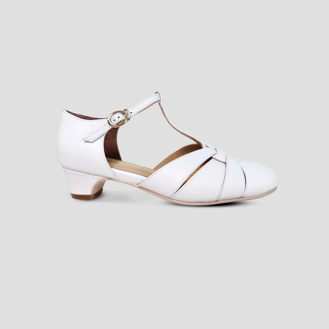 White Petit Montpellier Heels - Charlie Stone Limited Brisbane Stock Vintage Women's