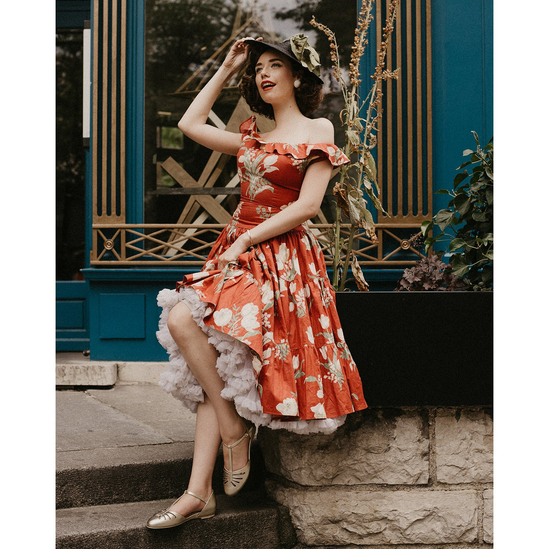 Charlie Stone Vintage Inspired Flats Retro 1940’s 1950’s Style Ladies Shoes metallic gold