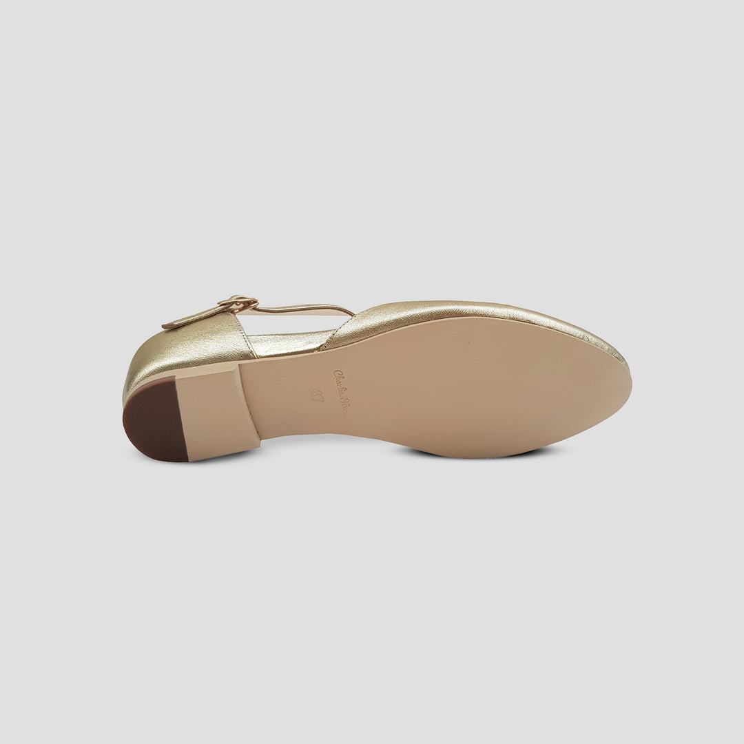 Charlie Stone Vintage Inspired Flats Retro 1940’s 1950’s Style Ladies Shoes metallic gold