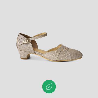 Charlie Stone Shoes gold glitter art deco 1920's vintage inspired heels Great Gatsby party cosplay style Petit Manhattan