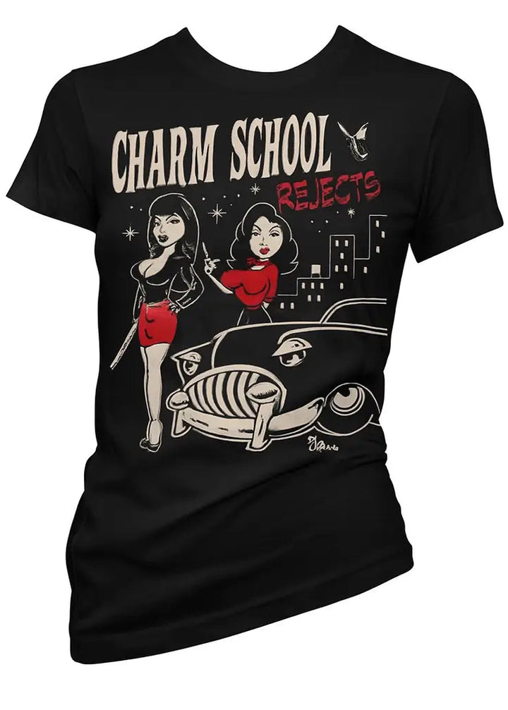 Black Charm School Rejects T-Shirt – Pinky Star Women's