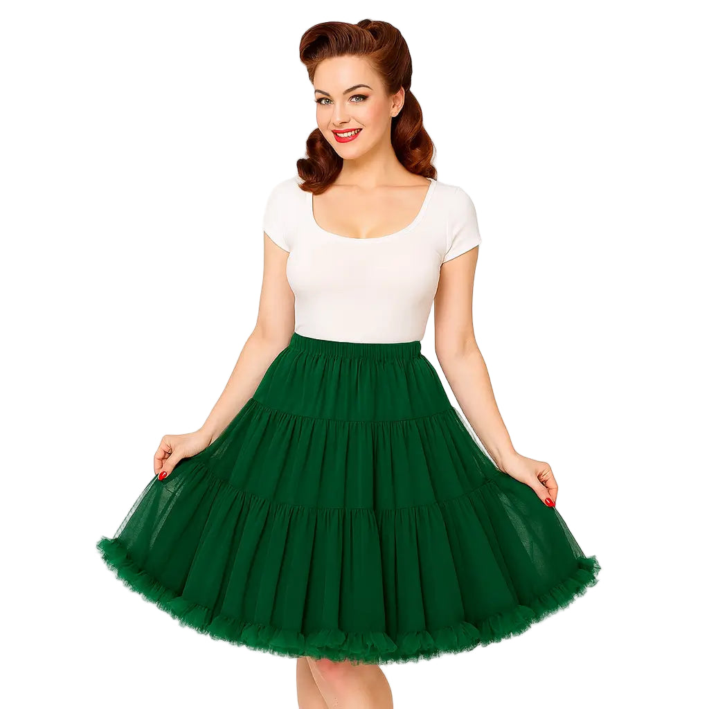 Bottle Green 1950s Petticoat Banned 23"