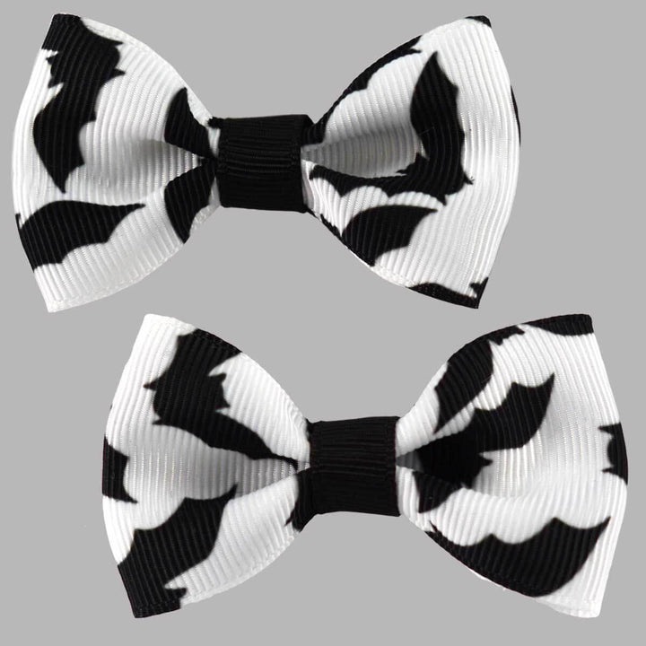 Grosgrain Bow Hair Clips Set of 2 - Atomic Cherry Handmade