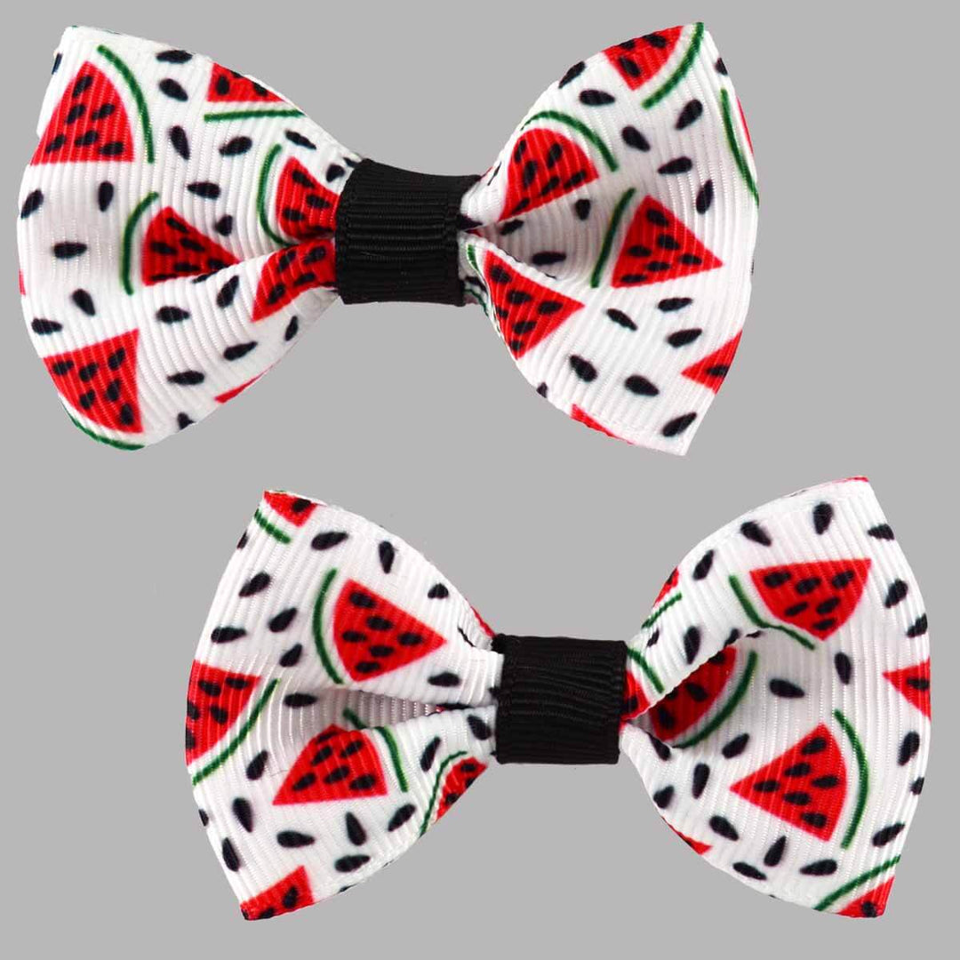 Grosgrain Bow Hair Clips Set of 2 - Atomic Cherry Handmade