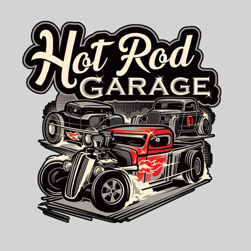 Grey Hot Rod Garage Work Shirt - Rocket 88 Men's Australia Rockabilly