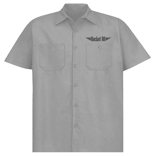 Grey Hot Rod Garage Work Shirt - Rocket 88 Men's Australia Rockabilly