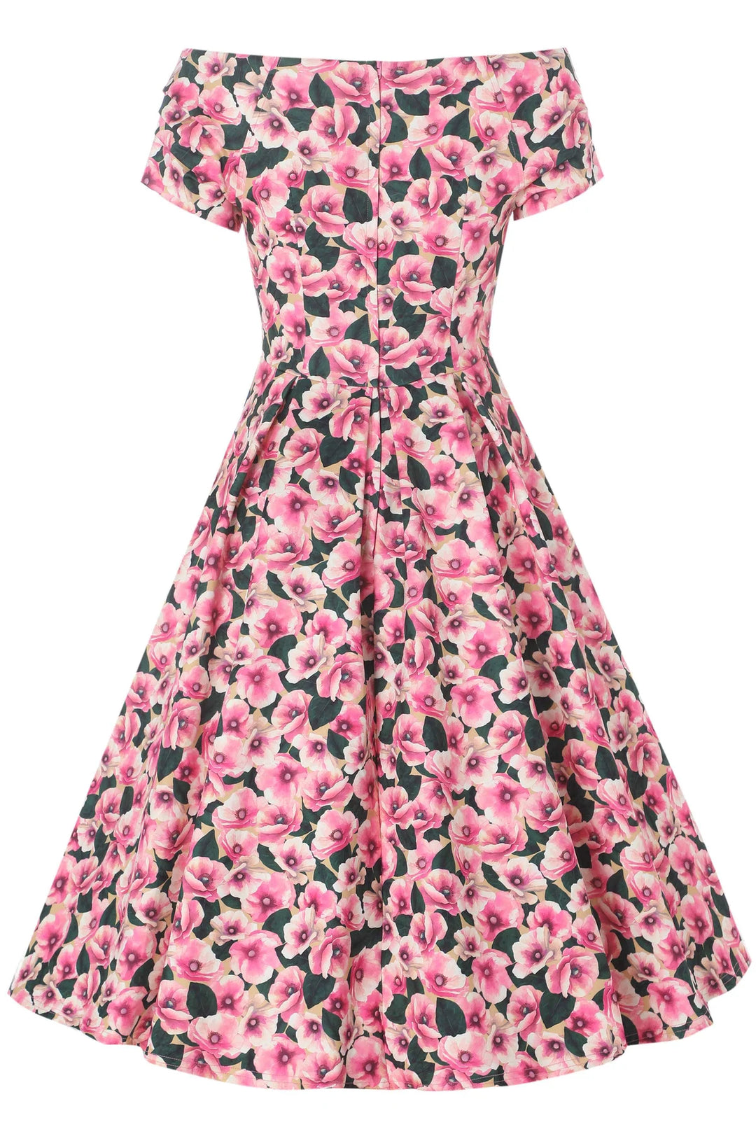 Pink Poppy Lily Dress - Dolly & Dotty Women's Vintage Midi Swing Size 22 Only