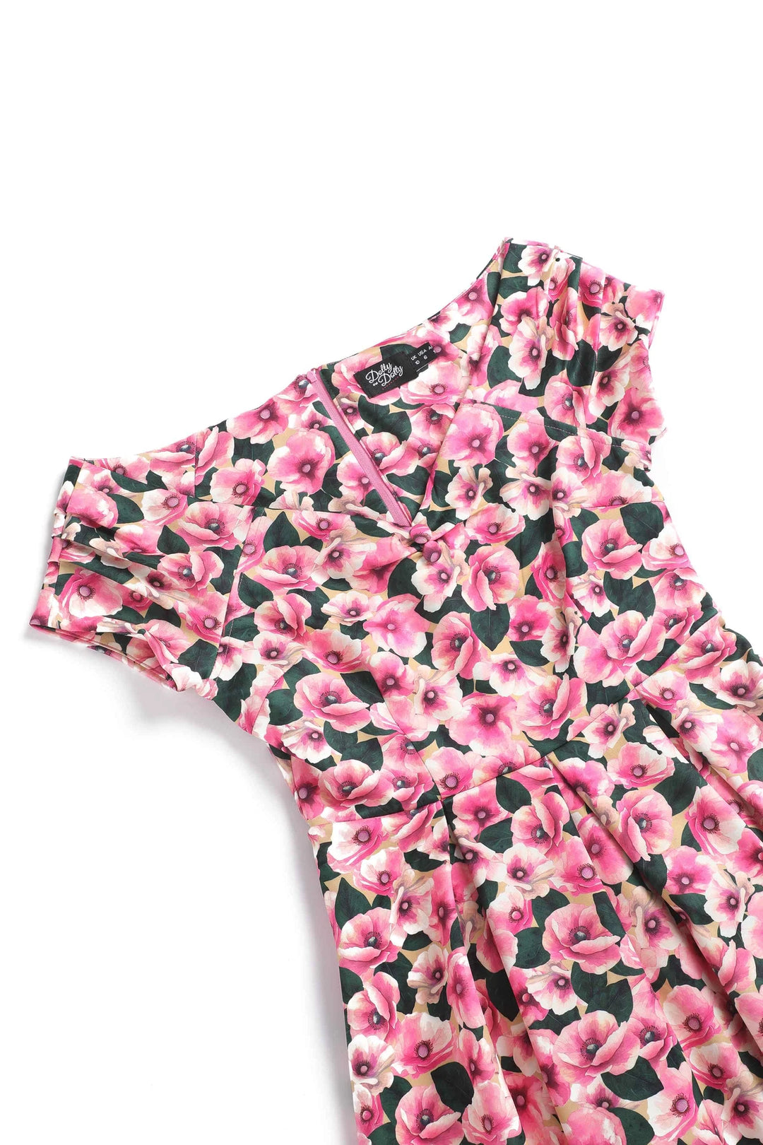 Pink Poppy Lily Dress - Dolly & Dotty Women's Vintage Midi Swing Size 22 Only