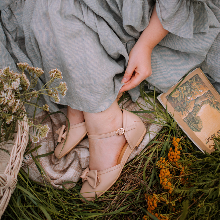 Nude Alba In Paris Flats - Charlie Stone Vintage Inspired Women's Shoes