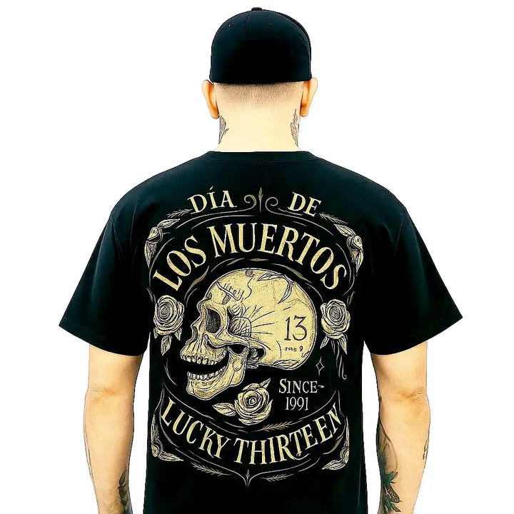 Los Muertos Dead Skull Hot Rod T-Shirt – Lucky 13 Men's Tee