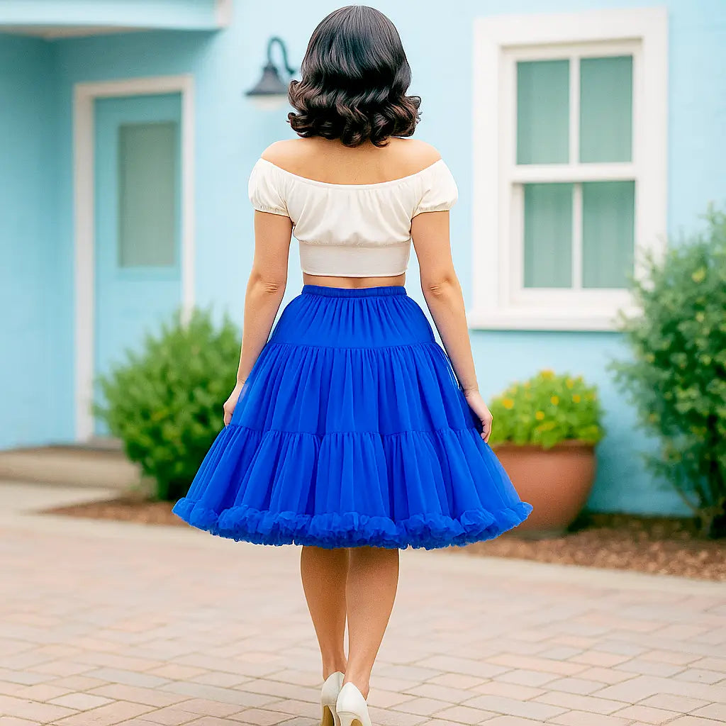 Royal Blue 1950s Petticoat Banned 23"
