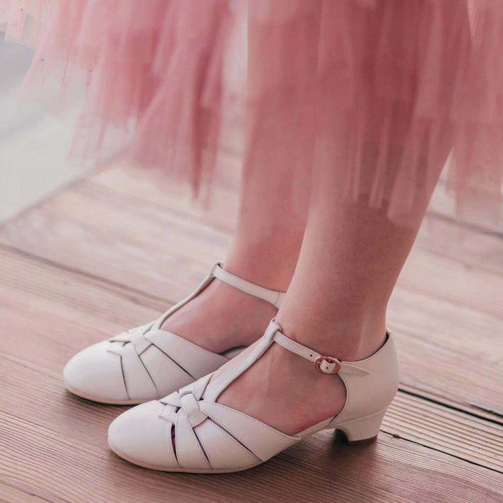 White Petit Montpelier Heels - Charlie Stone Vintage Inspired Women's Shoes