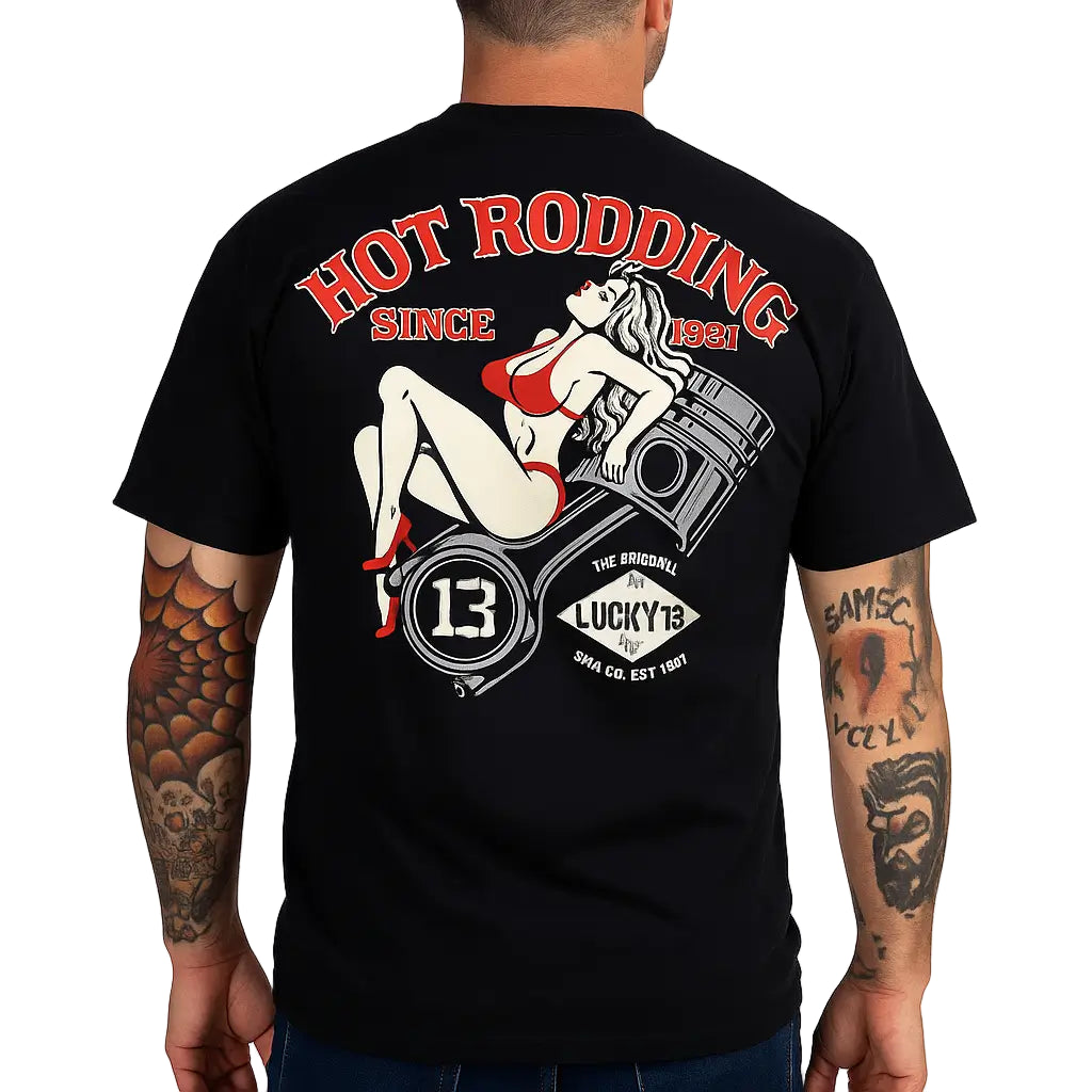 Piston Pin-Up Hot Rod T-Shirt – Lucky 13 Men's Tee