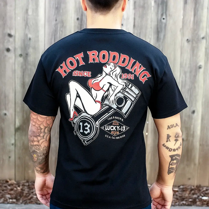 Piston Pin-Up Hot Rod T-Shirt – Lucky 13 Men's Tee