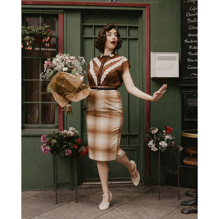 Cream Montpellier Flats - Charlie Stone Vintage Inspired Women's Shoes