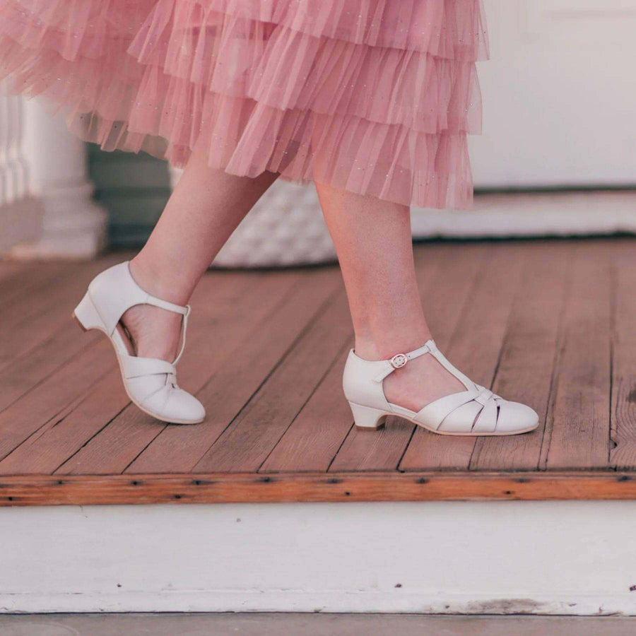 White Petit Montpelier Heels - Charlie Stone Vintage Inspired Women's Shoes