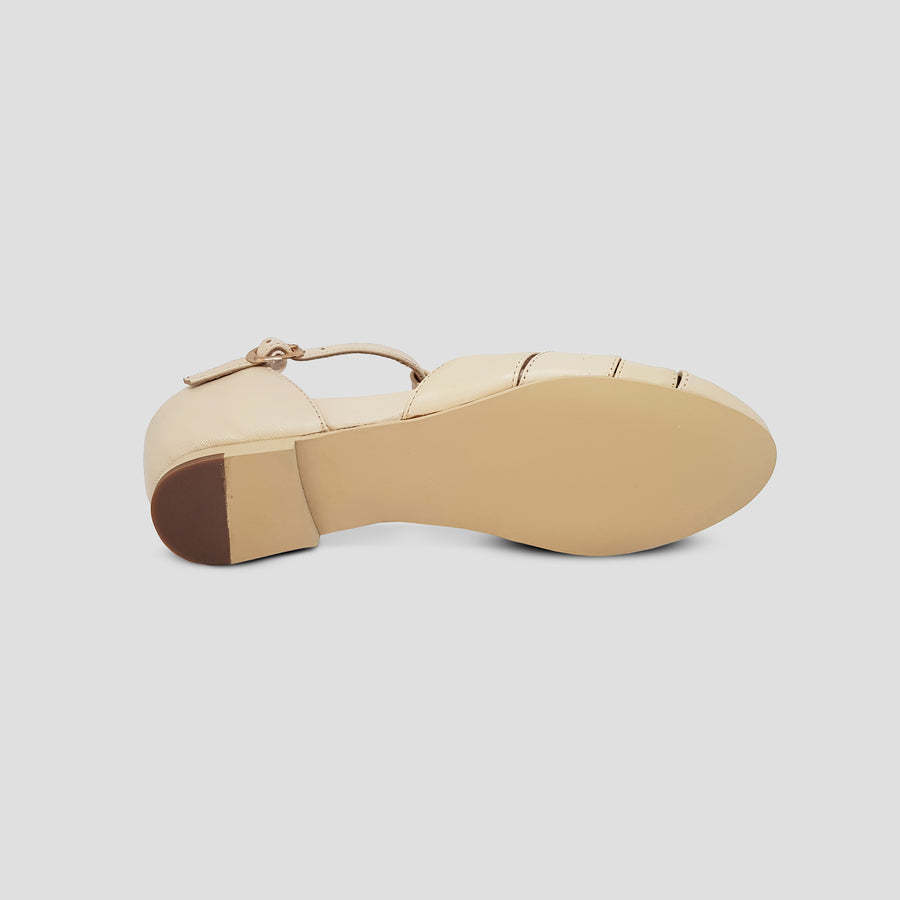Cream Montpellier Flats - Charlie Stone Vintage Inspired Women's Shoes