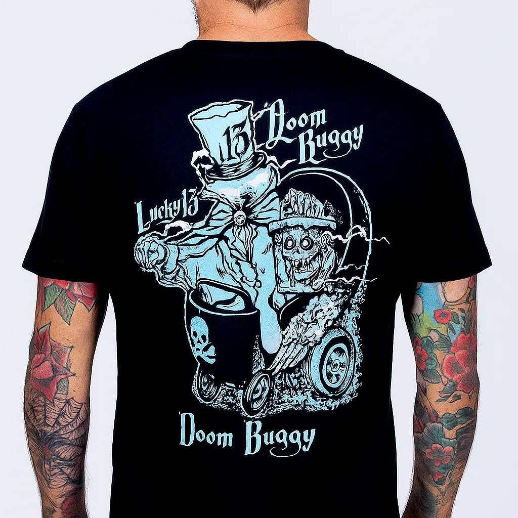 Doom Buggy Rockabilly Hot Rod T-Shirt – Lucky 13 Men's Tee – Atomic Cherry