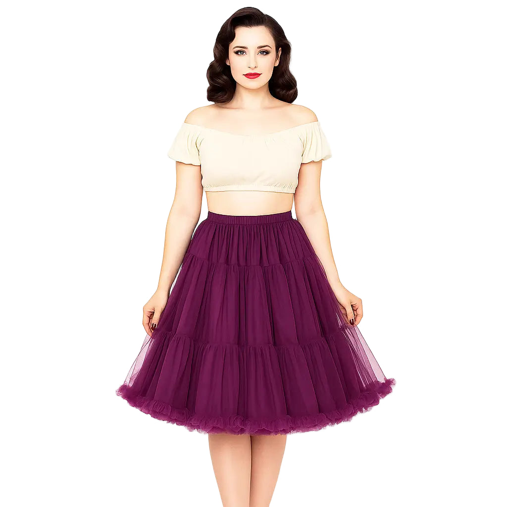 Aubergine 1950s Petticoat - Banned 23" Rockabilly Soft & Fluffy