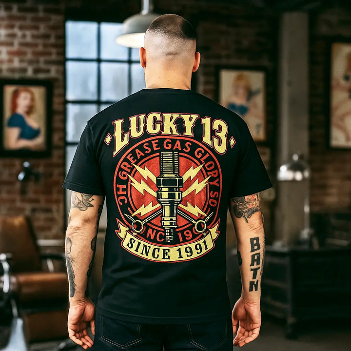 Amped Hot Rod T-Shirt – Lucky 13 Men's Tee