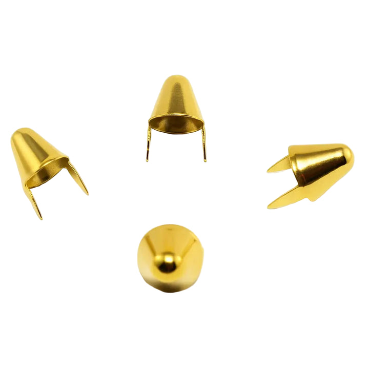 12mm UK77 Cone Studs – Gold Metal Clothing Studs (Pack of 250)