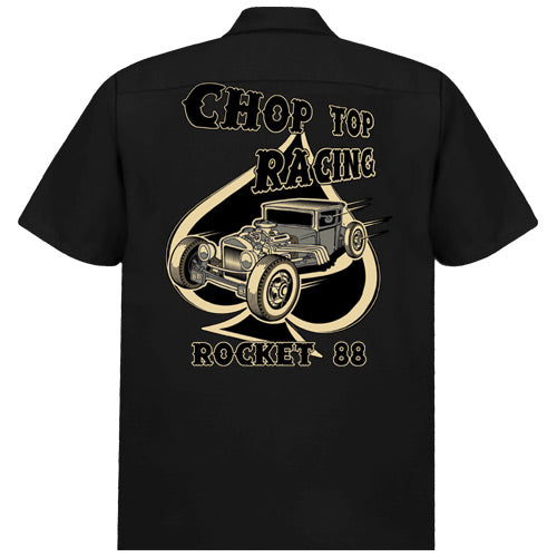 Black Chop Top Racer Work Shirt Rocket 88 Men's Australia Rockabilly ...
