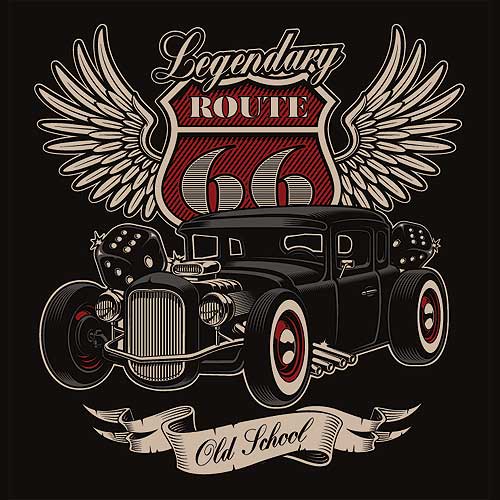 Black Route 66 Work Shirt - Rocket 88 Men's Australia Rockabilly