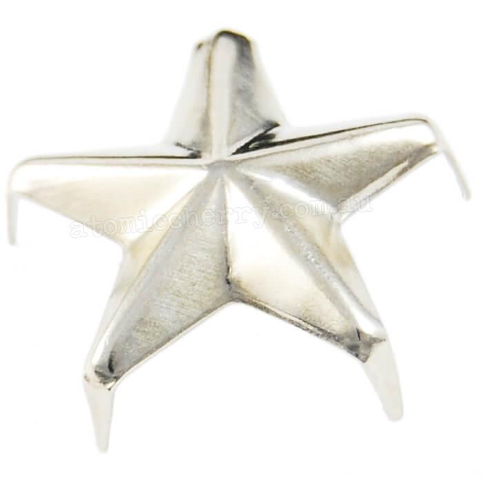 Image of 12mm Star Studs - Silver (Pack of 10)