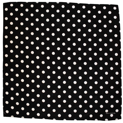 Polka Dot Bandana - Black/White laid flat