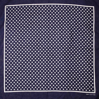 Classic Polka Dot Bandana - Navy Blue