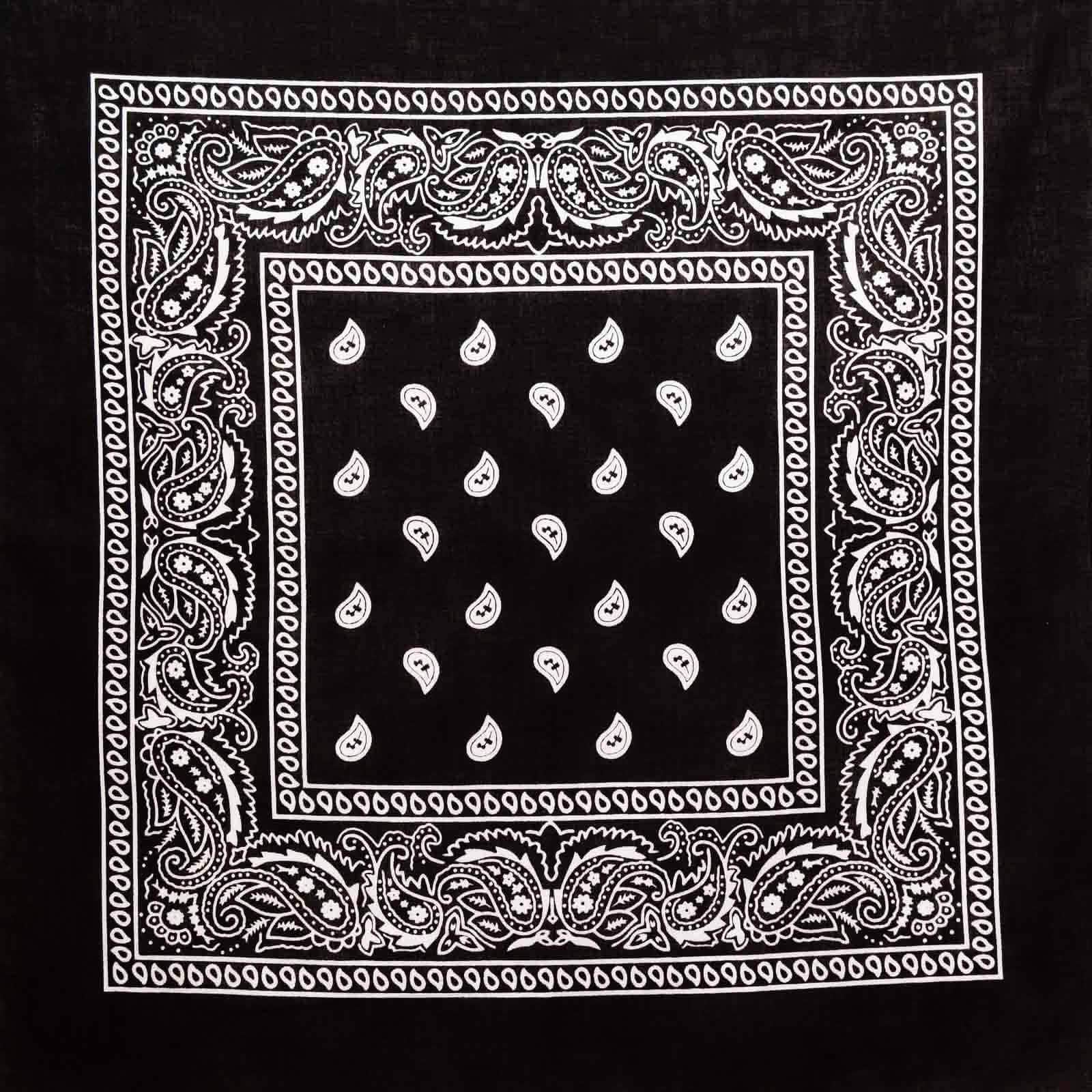 Black Paisley Bandana Atomic Cherry Retro Rockabilly Australia