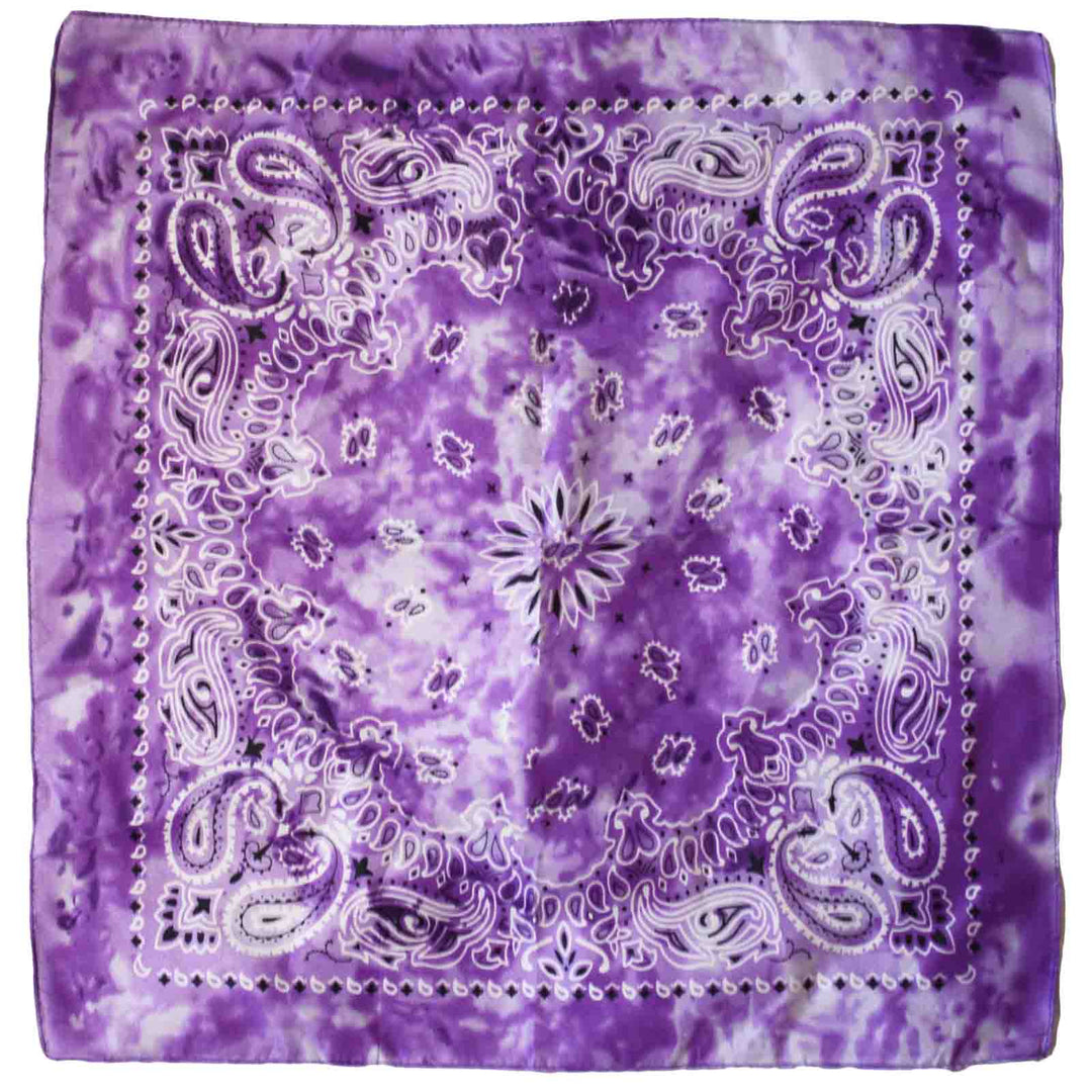 Purple Tie Dye Paisley Bandana - Atomic Cherry Retro Rockabilly