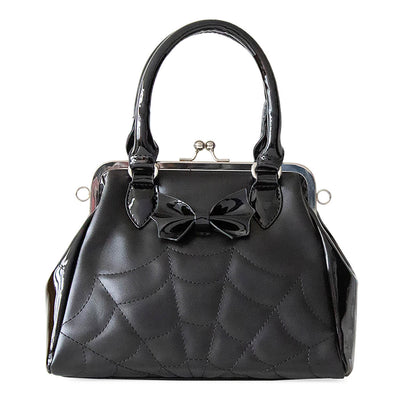 Banned Femme Fatale Web Bow Hand Bag front