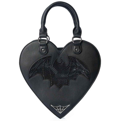 Banned Gothic Dreamology Handbag - Heart/Bat front