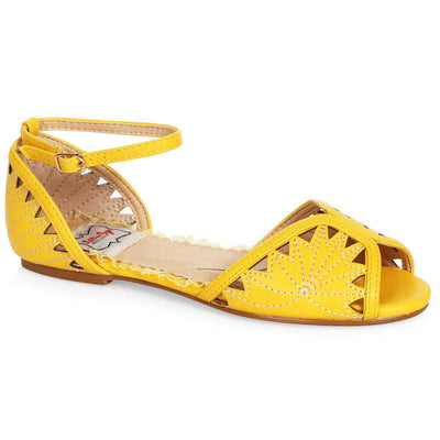 Bettie Page Shoes - Agnes Flats - Yellow