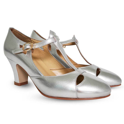 Charlie Stone Shoes Temptress Heels - Silver - pair side view