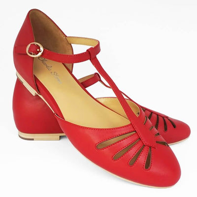 A pair of retro vintage looking Red shoes by Charlie Stone Singapore Shoes