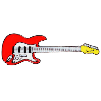 Cute red guitar enamel pin
