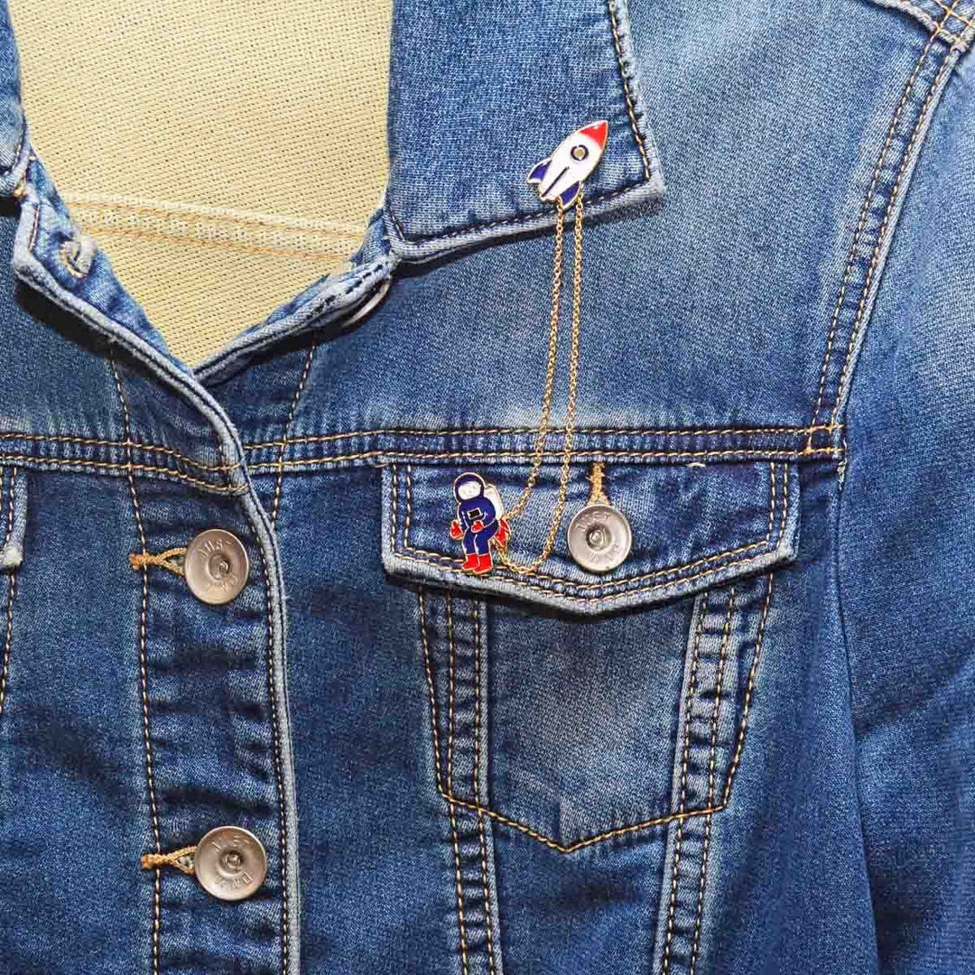 Image of Enamel Pins - Rocketship And Spaceman