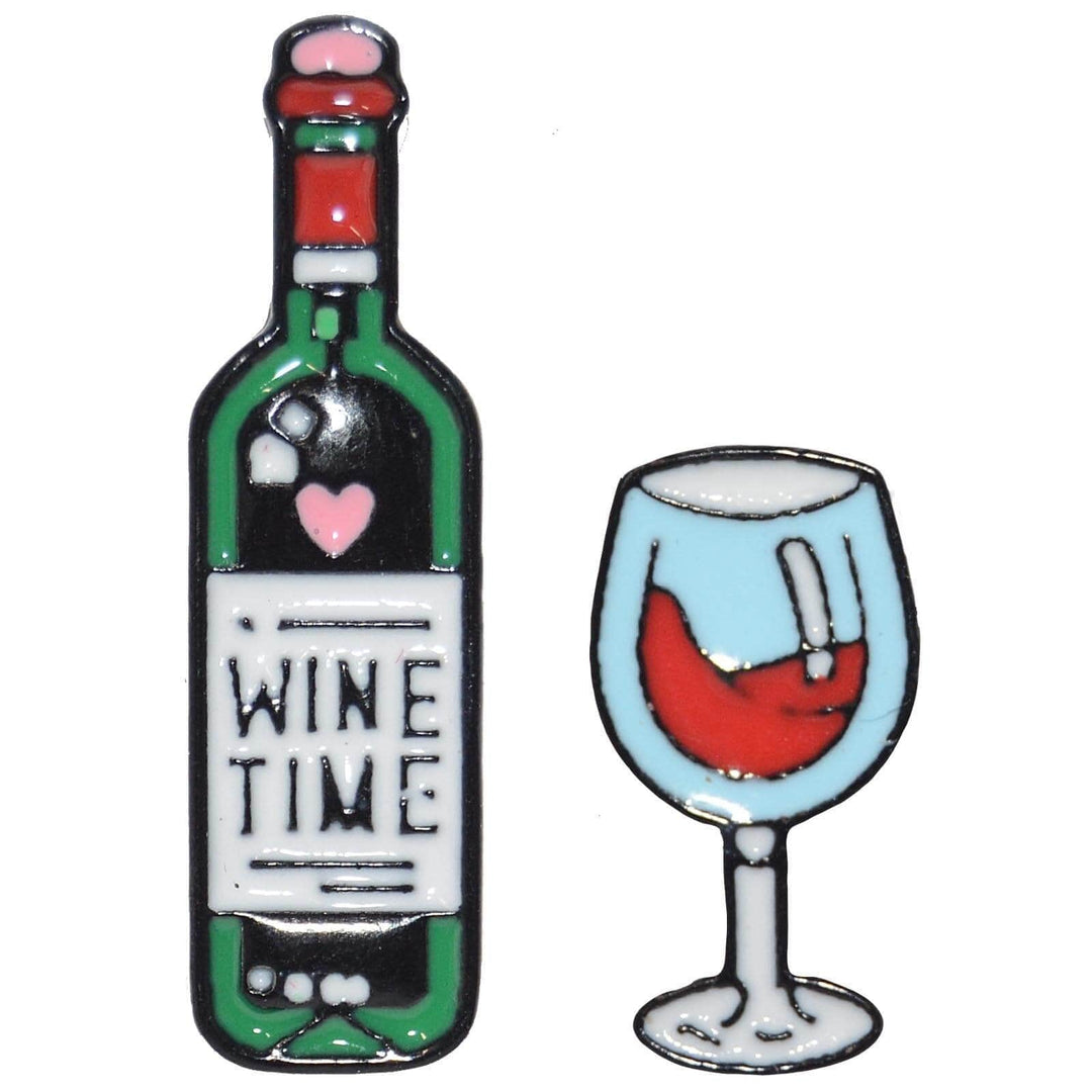 Image of Enamel Pin - Wine Time Set Of 2 Pins