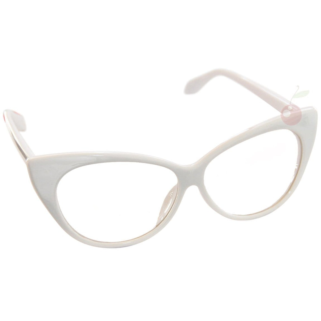 Image of Cat Eye Costume Glasses - White