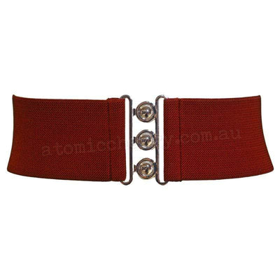 Hell Bunny Elastic Waist Cinch Belt - Burgundy