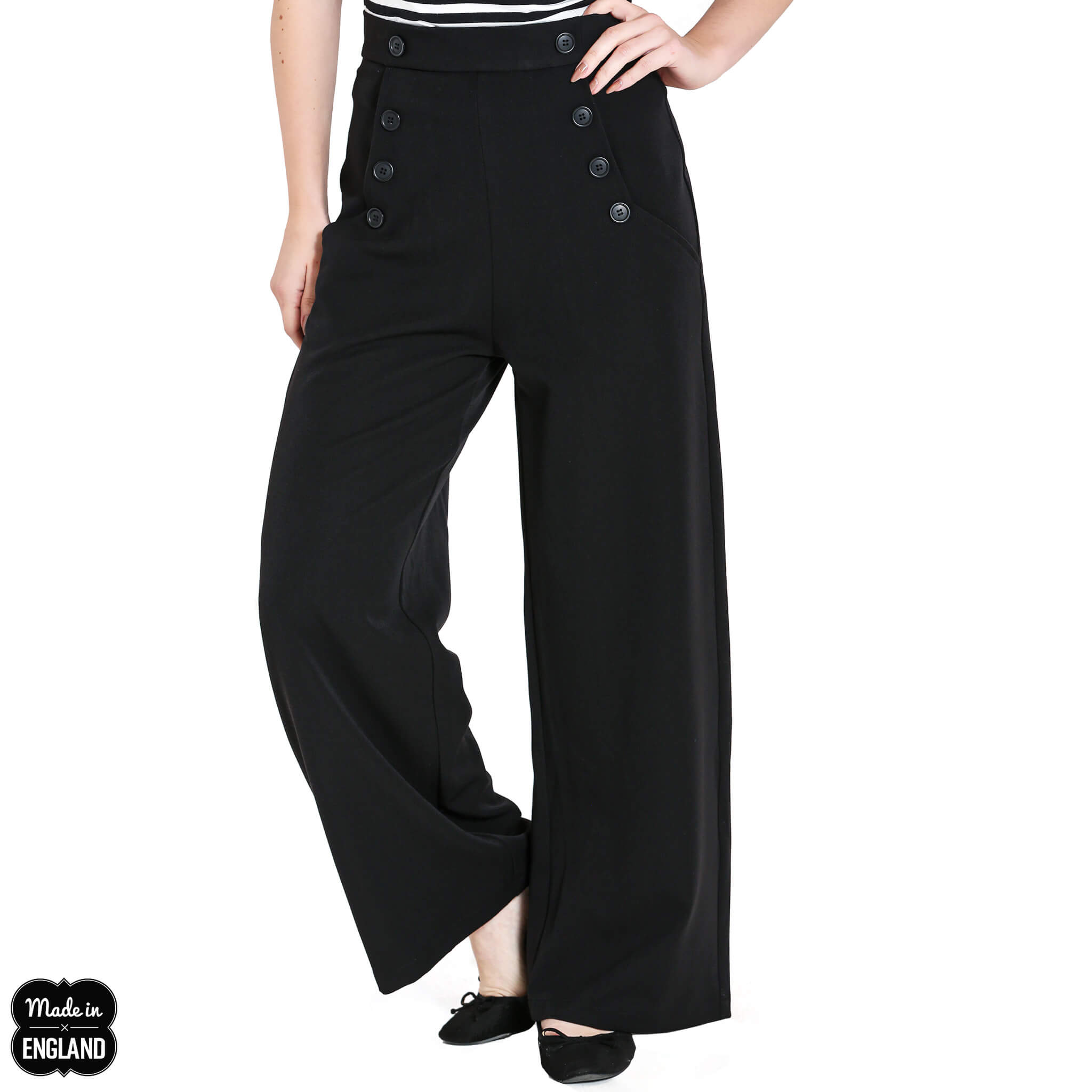 Hell Bunny Retro Carlie Swing Trousers | Retro Office – Atomic Cherry